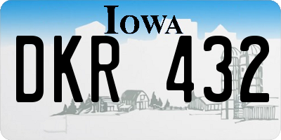 IA license plate DKR432