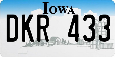IA license plate DKR433