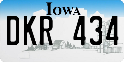 IA license plate DKR434
