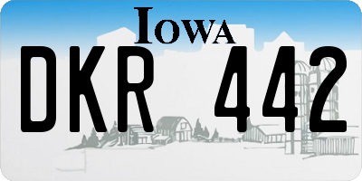 IA license plate DKR442