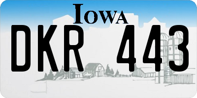 IA license plate DKR443