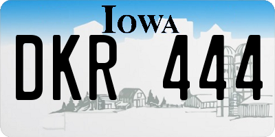 IA license plate DKR444