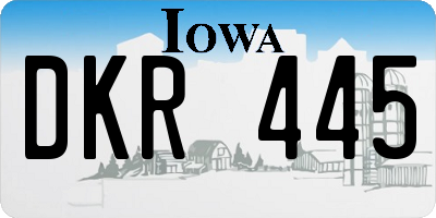 IA license plate DKR445