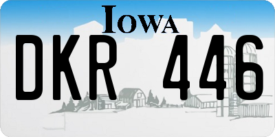 IA license plate DKR446