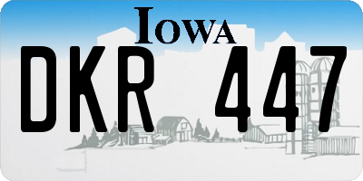 IA license plate DKR447