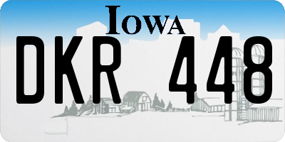 IA license plate DKR448