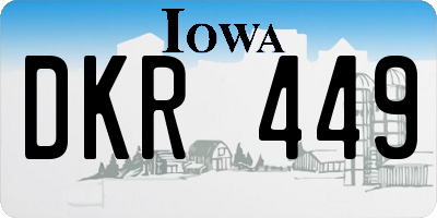 IA license plate DKR449