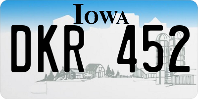 IA license plate DKR452