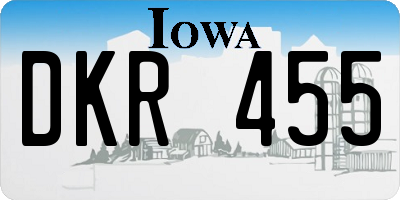 IA license plate DKR455