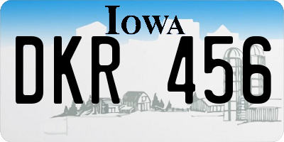 IA license plate DKR456