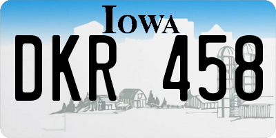 IA license plate DKR458