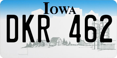 IA license plate DKR462