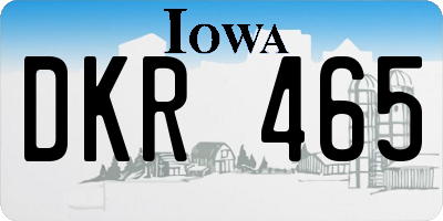 IA license plate DKR465