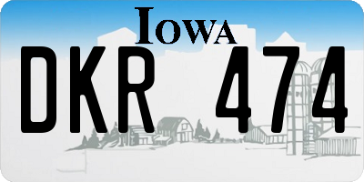 IA license plate DKR474