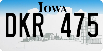 IA license plate DKR475