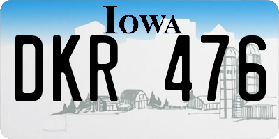 IA license plate DKR476