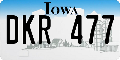 IA license plate DKR477
