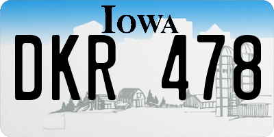 IA license plate DKR478