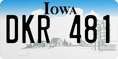 IA license plate DKR481