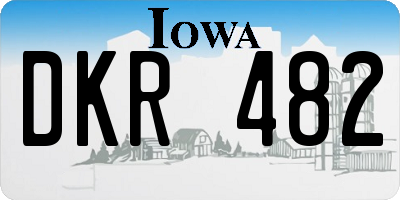 IA license plate DKR482