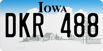 IA license plate DKR488