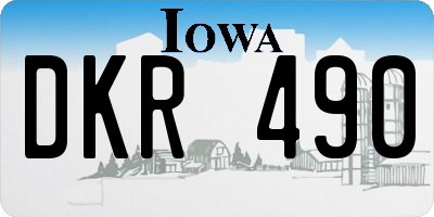 IA license plate DKR490