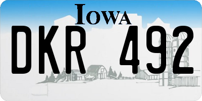 IA license plate DKR492
