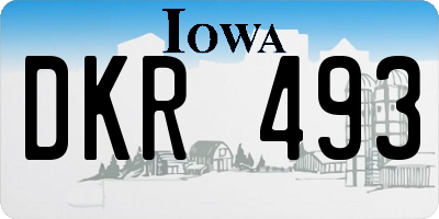 IA license plate DKR493