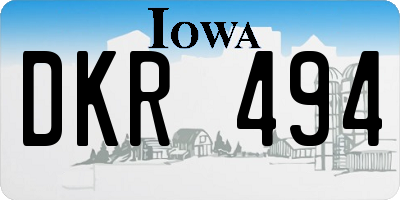 IA license plate DKR494