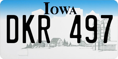 IA license plate DKR497
