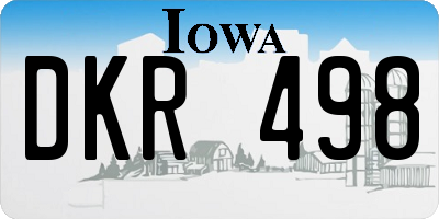 IA license plate DKR498