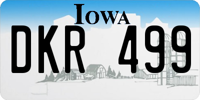 IA license plate DKR499