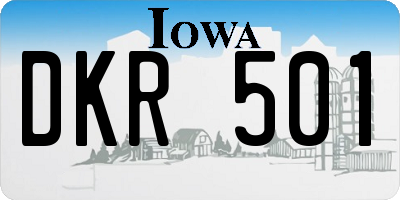 IA license plate DKR501