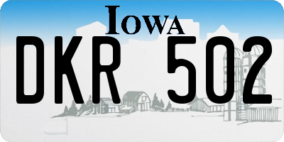 IA license plate DKR502