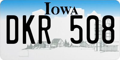 IA license plate DKR508