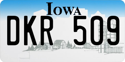 IA license plate DKR509