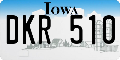 IA license plate DKR510