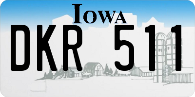 IA license plate DKR511