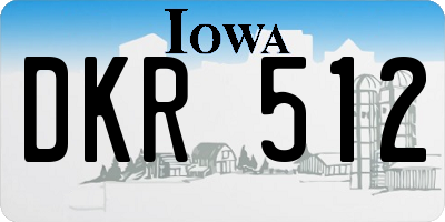 IA license plate DKR512