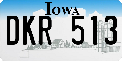 IA license plate DKR513