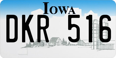 IA license plate DKR516