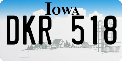 IA license plate DKR518