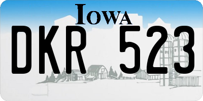 IA license plate DKR523