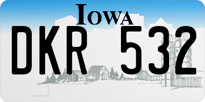 IA license plate DKR532