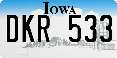 IA license plate DKR533