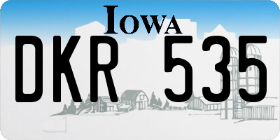IA license plate DKR535