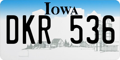 IA license plate DKR536