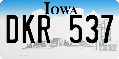 IA license plate DKR537