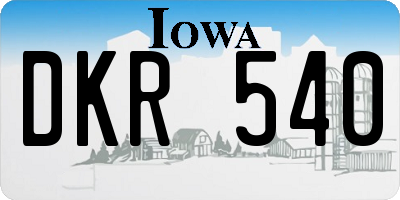 IA license plate DKR540