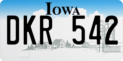 IA license plate DKR542